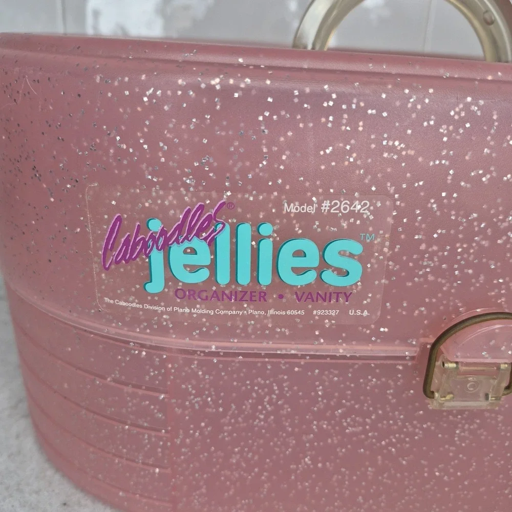 Rare Vtg Caboodles Jellies Large  Model 2642 Pink‎ Organizer Vanity Makeup Case